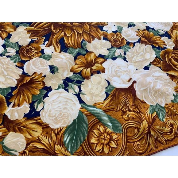 CHRISTIAN DIOR Brown With Flower Print Silk Scarf Italy SQR 34’’ EX.COND - Picture 5 of 8